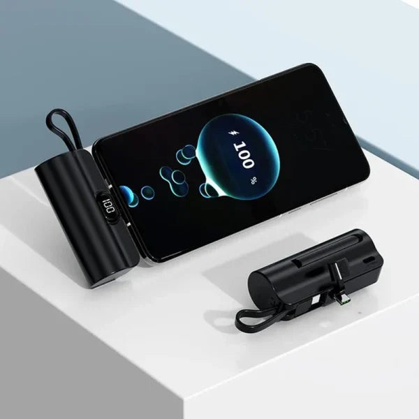 2 In 1, 5000 mAh Power Bank Usb To Type C Cable Two-way Battery Charger With Mobile Holder