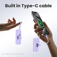 2 In 1, 5000 mAh Power Bank Usb To Type C Cable Two-way Battery Charger With Mobile Holder