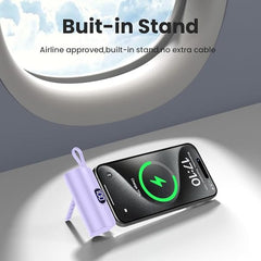 2 In 1, 5000 mAh Power Bank Usb To Type C Cable Two-way Battery Charger With Mobile Holder
