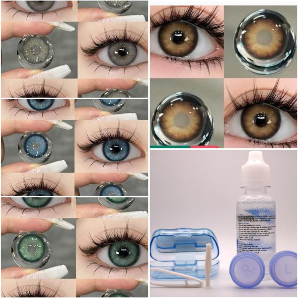 3-tone Lens With Container Solution & Travel Kit , Complete Lens Care Set