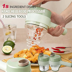 4 in 1 Portable Electric Vegetable Cutter Set Mini Wireless Food Processor Chopper