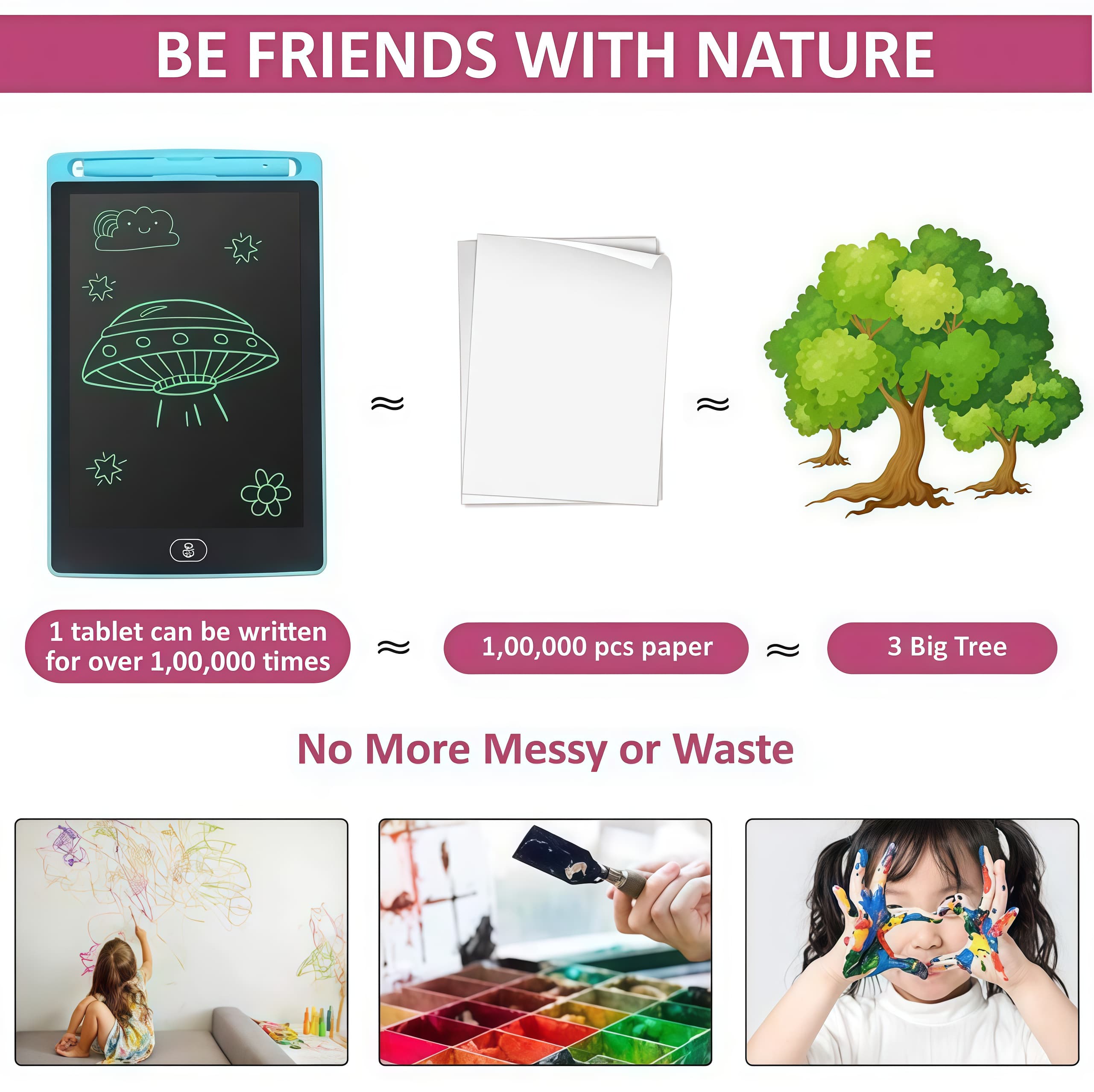 Kids Drawing LCD Writing Tablet 8.5 Inch , Drawing Tablet with Protect Cover