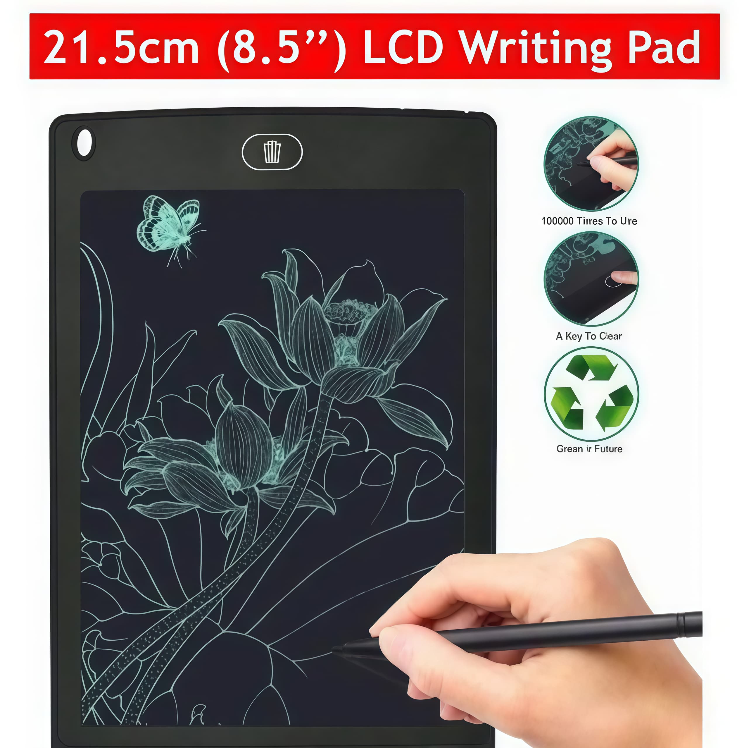 Kids Drawing LCD Writing Tablet 8.5 Inch , Drawing Tablet with Protect Cover