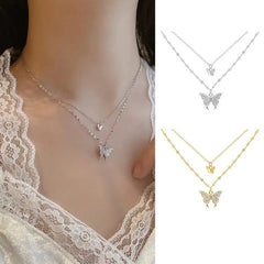 Multi Layer Diamond Butterfly Chain For Girls – Trendy Beautiful Look