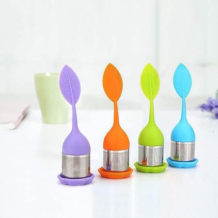 Tea Infuser, 2 In 1 Silicone Tea Infuser, Stainless Steel Silicone Tea Making Tool.