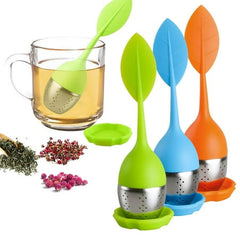 Tea Infuser, 2 In 1 Silicone Tea Infuser, Stainless Steel Silicone Tea Making Tool.