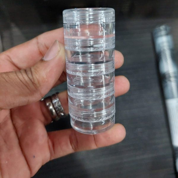 Transparent Co Joined Round Jewelry Makeup Storage Box Plastic Container